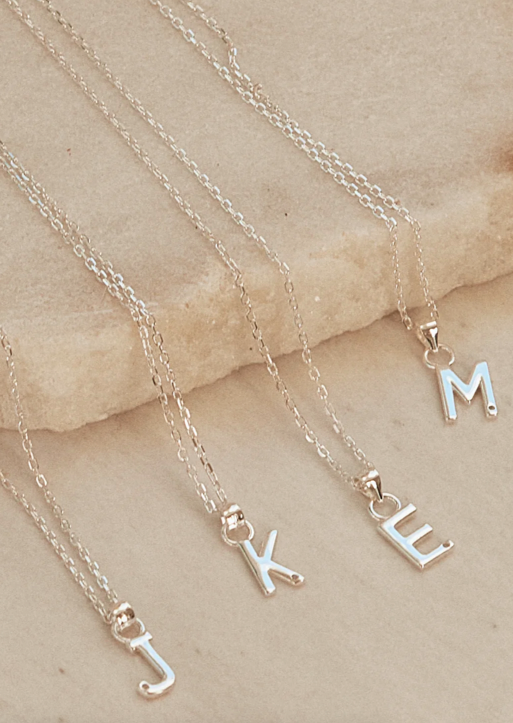 Initial Silver Charm Necklace