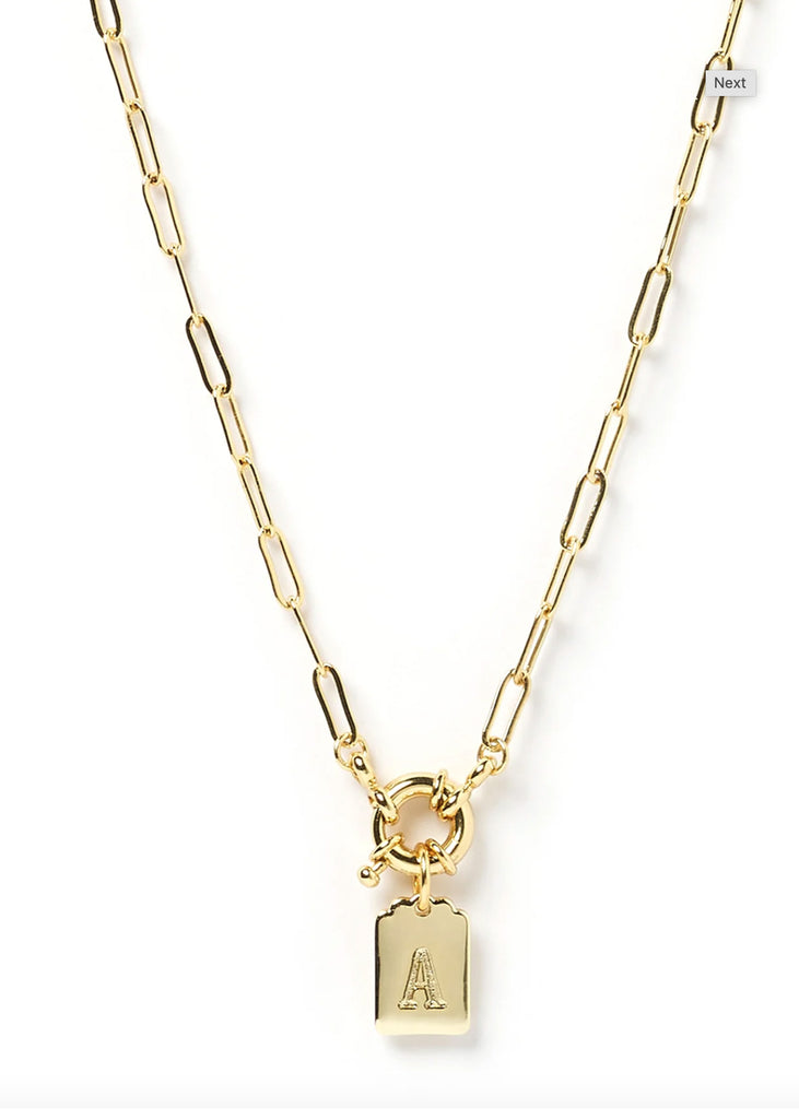 Letter Gold Tag Necklace