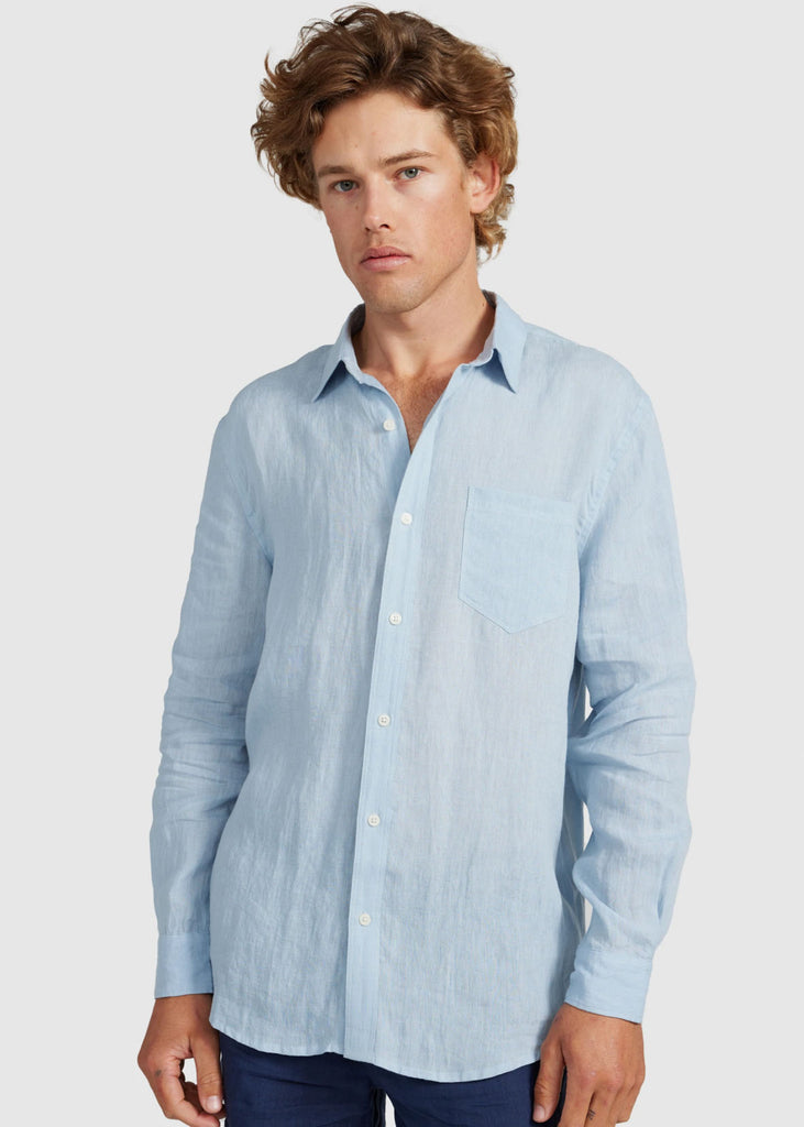 Ortc Linen Shirt - Pale Blue